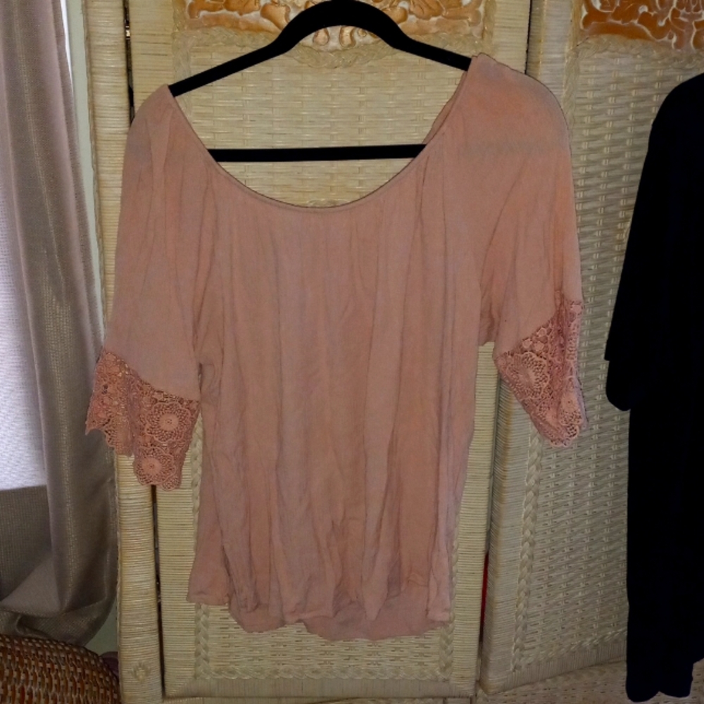 Pink soho off the shoulder top